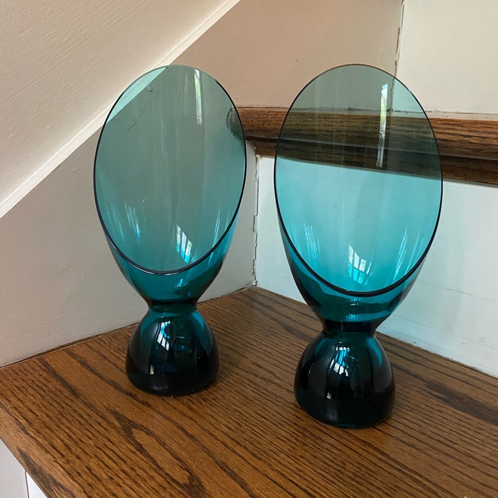 Teal Glass Sculptures